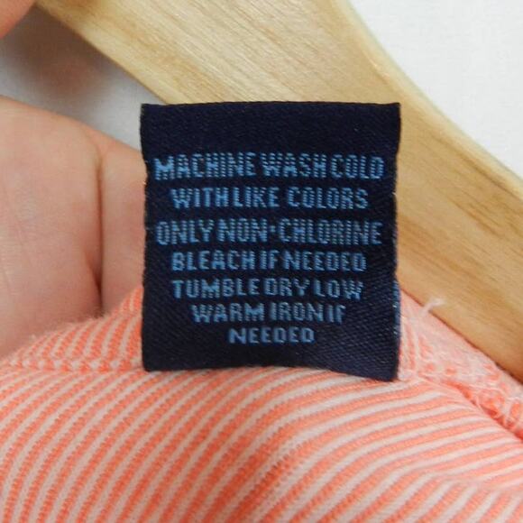 Charleston Threads Sweater Size XL Coral Orange Ribbed Knit V Neck Pullover - Picture 6 of 7